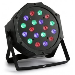 Στρογγυλός προβολέας RGB με 18 LED και ηχητική ενεργοποίηση