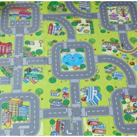 Χαλάκι παζλ δαπέδου EVA με 9 τετράγωνα 90x90cm - Δρόμοι