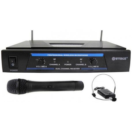 Επαγγελματικό σύστημα karaoke VHF με δύο ασύρματα μικρόφωνα WG-007