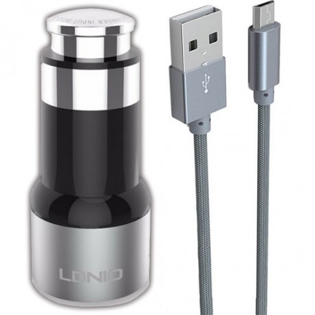 LDNIO C303 2 USB 3.6A & καλώδιο micro usb Silver