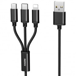 Remax USB to Lightning/Type-C /micro USB Black RC-131th