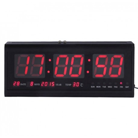 Ψηφιακό ρολόι τοίχου - Πινακίδα LED με Θερμόμετρο και Ημερολόγιο 4819