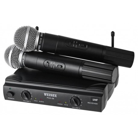 Συσκευή karaoke UHF με 2 μικρόφωνα Weisre PGX-58