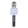 Q009 Ασύρματο bluetooth μικρόφωνο με ενσωματωμένο ηχείο, karaoke και disco light led Ροζ
