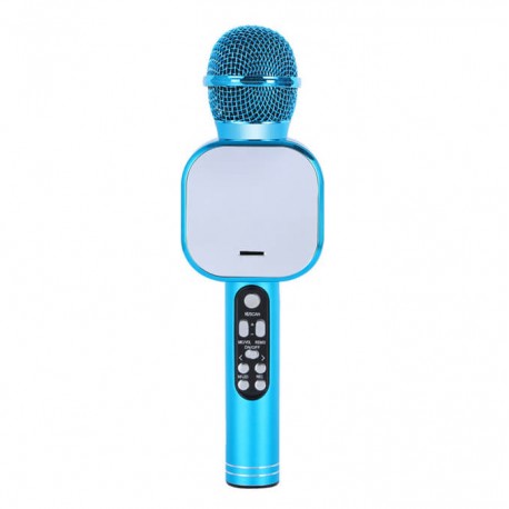 Q009 Ασύρματο bluetooth μικρόφωνο με ενσωματωμένο ηχείο, karaoke και disco light led Μαύρο