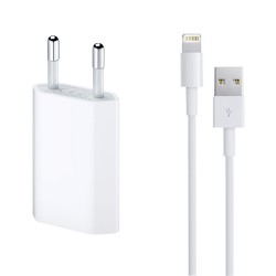 Apple Lightning Cable & Wall Adapter Λευκό (A1400 + MD818)