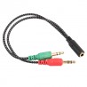 Αντάπτορας ήχου 2 σε 1 για ακουστικά 2x3.5mm 3 pin σε 3.5mm 4 pin FOYU
