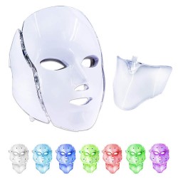 LED μάσκα φωτοθεραπείας προσώπου-λαιμού 7 χρώματα LED