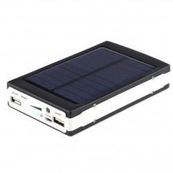 ES20000 Ηλιακό Power Bank 20000mAh με 2 θύρες USB και φακό Μαύρο