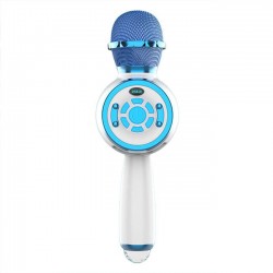 DS810 Ασύρματο μικρόφωνο karaoke με ενσωματωμένο ηχείο, led light - Μπλε
