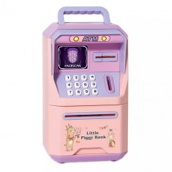 Κουμπαράς ATM με κωδικό & αναγνώριση προσώπου Ροζ
