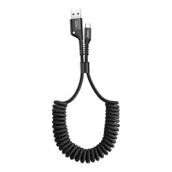 Baseus USB σε Type-C Braided, σπιράλ Μαύρο 1m