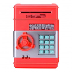Ηλεκτρονικός κουμπαράς-χρηματοκιβώτιο με κωδικό ασφαλείας πλαστικό, 13.5x12.5x19cm Μπλε