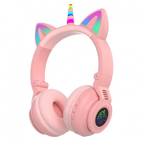Unicorn STN27 Ασύρματα Bluetooth Over Ear ακουστικά Ροζ