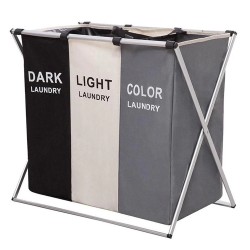 Καλάθι απλύτων - σάκος αποθήκευσης σε καφέ χρώμα Φ39x58cm