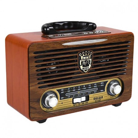 Vintage φορητό ηχοσύστημα Meier M-115BT Καφέ