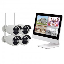 WiFi Ολοκληρωμένο σύστημα CCTV 4 Κάμερες HD NVR και ασύρματη οθόνη Kit JORTAN K9504-W