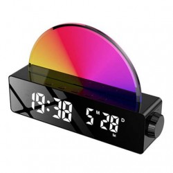 Ψηφιακό επιτραπέζιο ρολόι με χρωματιστά εφέ S286A Μαύρο