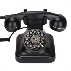 Ενσύρματο ρετρό τηλέφωνο ευρωπαϊκού παλαιού τύπου Μαύρο