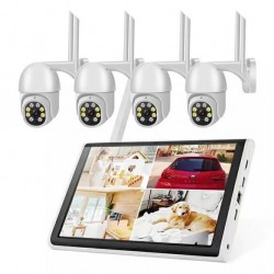 WiFi Ολοκληρωμένο σύστημα CCTV 4 Κάμερες HD NVR και ασύρματη οθόνη Ai Smart NVR Kits