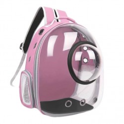 Τσάντα μεταφοράς backpack διάφανο για μικρά κατοικίδια - Ροζ