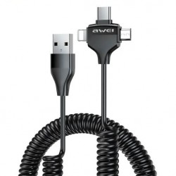 Awei CL-205 USB σε Lightning/ Τype C/ micro USB Μαύρο