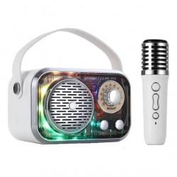 Ηχείο BT με ασύρματο μικρόφωνο karaoke SODO SD09 Λευκό