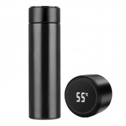 Θερμός 500ml με LED δείκτη θερμοκρασίας - Smart cup Μαύρο