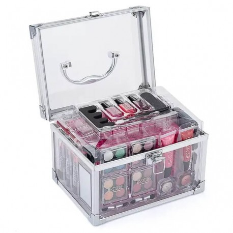 Διάφανο βαλιτσάκι μακιγιάζ 27τμχ - Miss young make up kit 14282