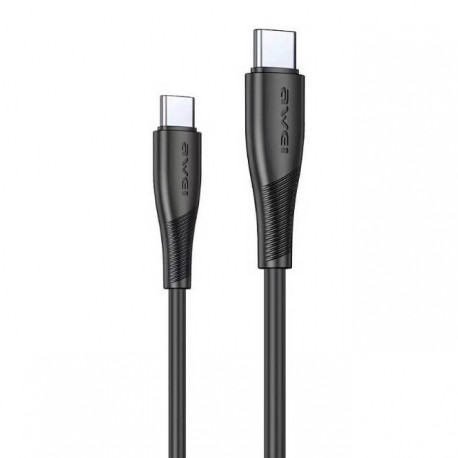 Awei CL-193C Type-C σε Type-C Μαύρο 60W 2m