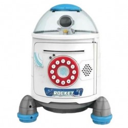 Κουμπαράς πύραυλος με κωδικό 19x24cm Λευκό