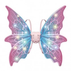 Φτερά νεράιδας με φώτα LED & μουσική Μωβ