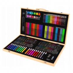 Σετ ζωγραφικής σε ξύλινη θήκη180 τμχ