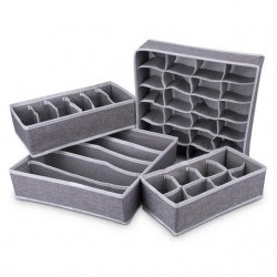 Θήκες οργάνωσης συρταριών 4 τμχ Γκρι
