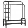 Διπλή κρεμάστρα ρούχων δαπέδου με ροδάκια & 5 ράφια 150x45x172cm YP-618 Μαύρο