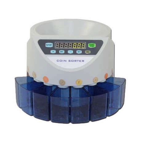 Συσκευή μέτρησης και διαλογής νομισμάτων Λευκό-Μπλε