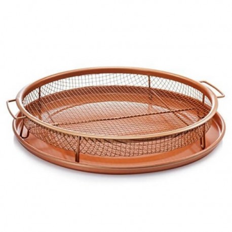 Ταψί για τηγάνισμα χωρίς λάδι στον φούρνο ή στη ψησταριά Copper Στρογγυλό