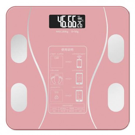 Smart ζυγαριά μπάνιου με λιπομέτρηση έως 180Kg ΟΕΜ - Ροζ
