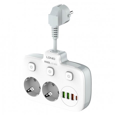 LDNIO SE2435 3xUSB/1xType-C/2x Sockets