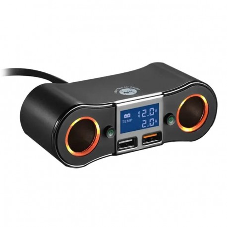 Φορτιστής αυτοκινήτου - splitter 2xSockets/ 2xUSB ZNB02