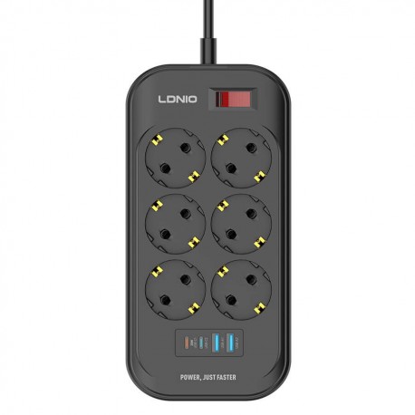 LDNIO SE6403C 2xUSB-A 1xUSB-C 1xPD 20W 2500W 6x Sockets